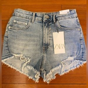ZARA HI RISE DENIM SHORTS
